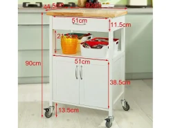 Sobuy armário de cozinha, carrinho de cozinha, carrinho de cozinha com rodas FKW22-WN^ Móvel De Arrumação