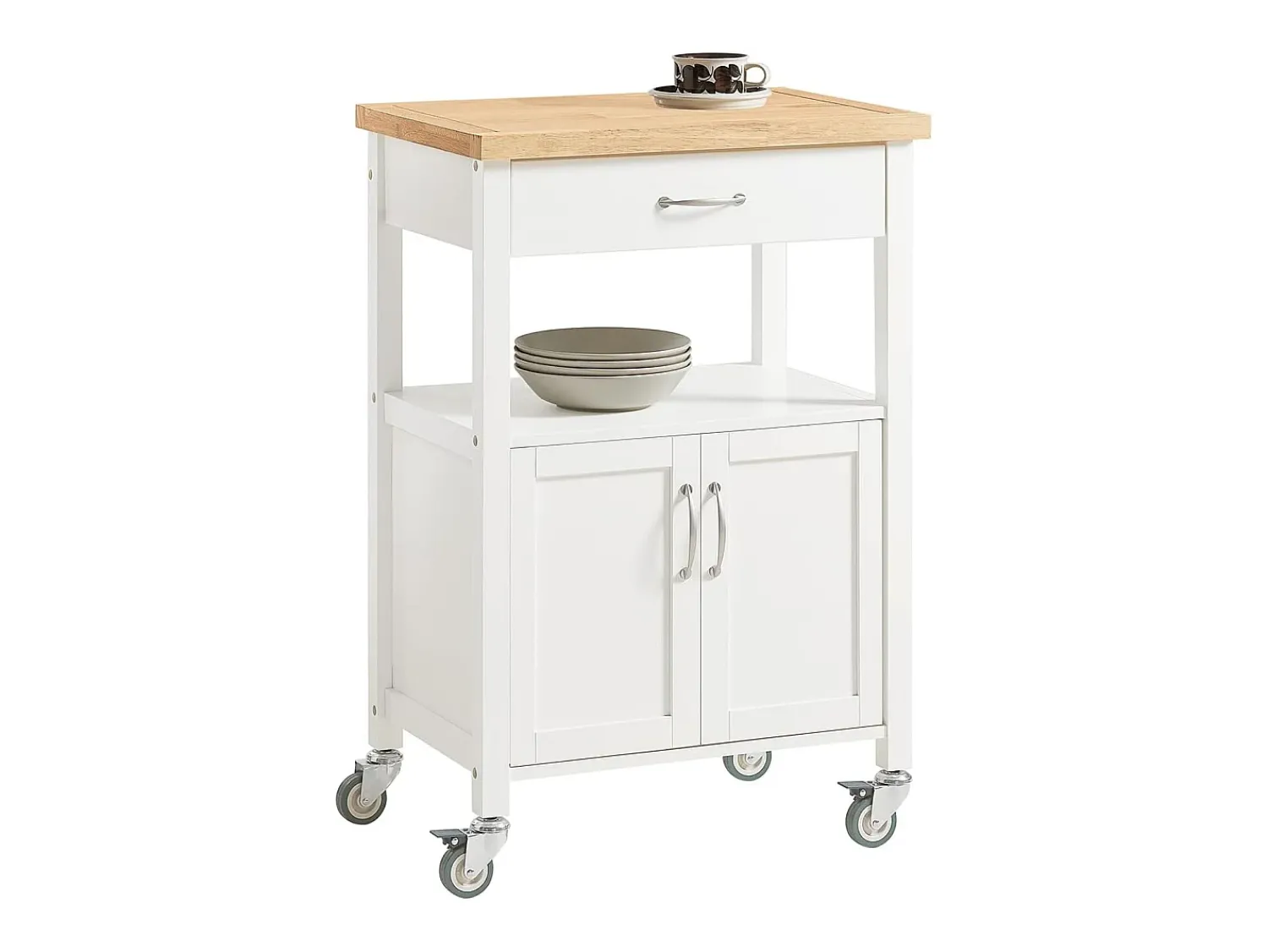 Sobuy armário de cozinha, carrinho de cozinha, carrinho de cozinha com rodas FKW22-WN^ Móvel De Arrumação