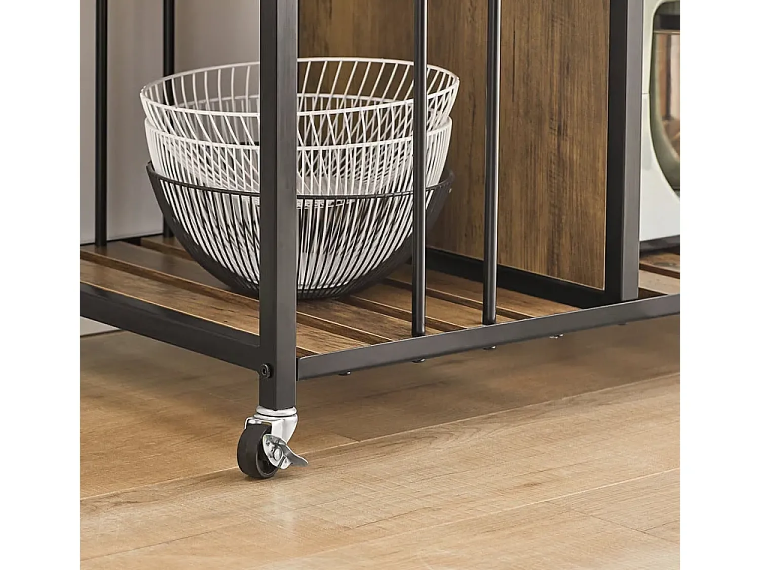 Móvel De Arrumação*Sobuy armário de cozinha, carrinho de cozinha, carrinho de cozinha com rodas SVW18-F Castanho