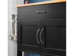 Best Sobuy armário de cozinha, carrinho de cozinha, carrinho de cozinha com rodas FKW45-SCH Preto