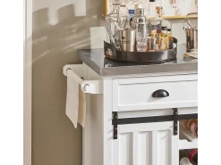 Móvel De Arrumação*Sobuy armário de cozinha, carrinho de cozinha, carrinho de cozinha com rodas FKW94-W Branco