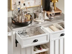 Móvel De Arrumação*Sobuy armário de cozinha, carrinho de cozinha, carrinho de cozinha com rodas FKW94-W Branco