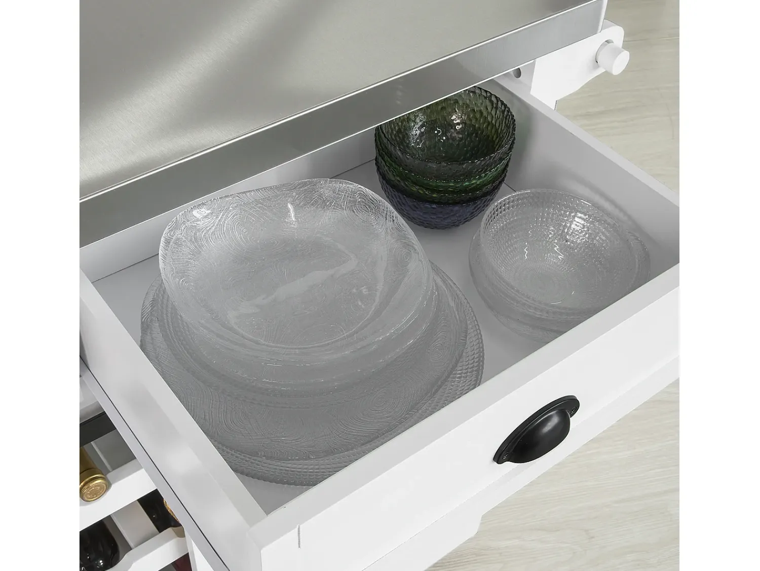 Móvel De Arrumação*Sobuy armário de cozinha, carrinho de cozinha, carrinho de cozinha com rodas FKW94-W Branco