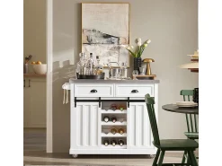 Móvel De Arrumação*Sobuy armário de cozinha, carrinho de cozinha, carrinho de cozinha com rodas FKW94-W Branco