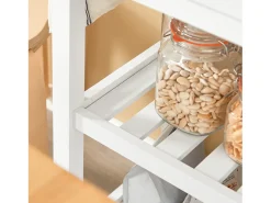Móvel De Arrumação*Sobuy armário de cozinha, carrinho de cozinha, carrinho de cozinha com rodas FKW68-WN Branco