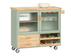Best Sobuy armário de cozinha, carrinho de cozinha, carrinho de cozinha com rodas FKW114-GR Verde