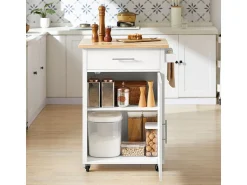 Sobuy armário de cozinha, carrinho de cozinha, carrinho de cozinha com rodas FKW102-WN^ Móvel De Arrumação