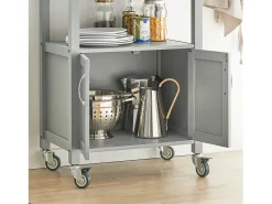 Sobuy armário de cozinha, carrinho de cozinha, carrinho de cozinha com rodas FKW22-HG Cinzento