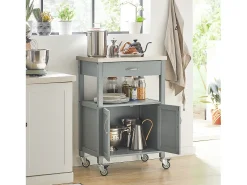 Sobuy armário de cozinha, carrinho de cozinha, carrinho de cozinha com rodas FKW22-HG Cinzento