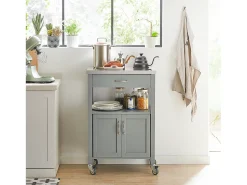 Sobuy armário de cozinha, carrinho de cozinha, carrinho de cozinha com rodas FKW22-HG Cinzento