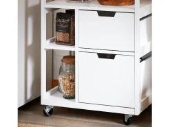 New Sobuy armário de cozinha, carrinho de cozinha, carrinho de cozinha com rodas FKW111-WN Branco