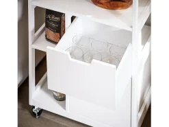 New Sobuy armário de cozinha, carrinho de cozinha, carrinho de cozinha com rodas FKW111-WN Branco