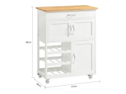 Sobuy armário de cozinha, carrinho de cozinha, carrinho de cozinha com rodas FKW45-WN^ Móvel De Arrumação