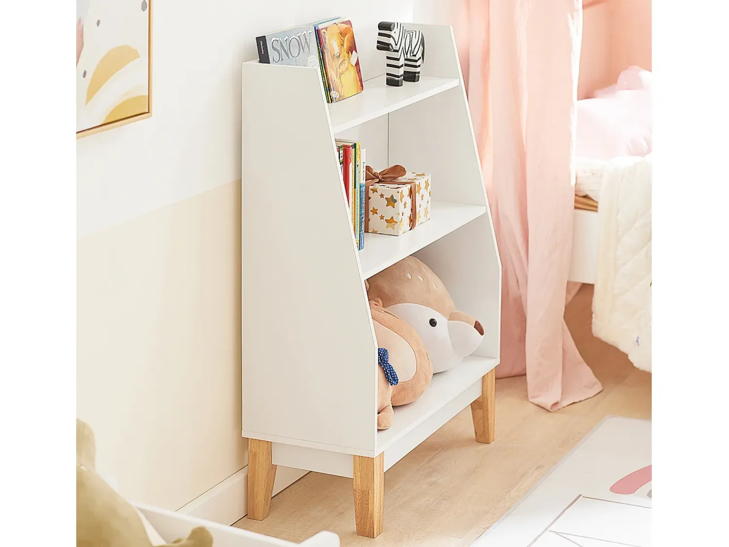 Sobuy armário de criança, armário de livros infantis, armário infantil KMB47-W^ Biblioteca