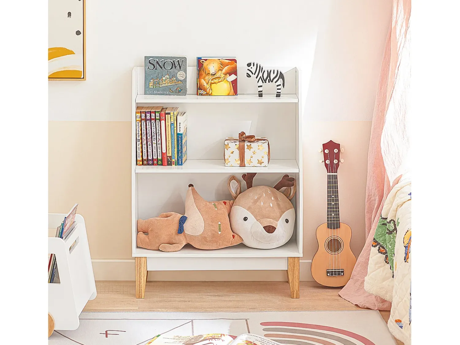 Sobuy armário de criança, armário de livros infantis, armário infantil KMB47-W^ Biblioteca