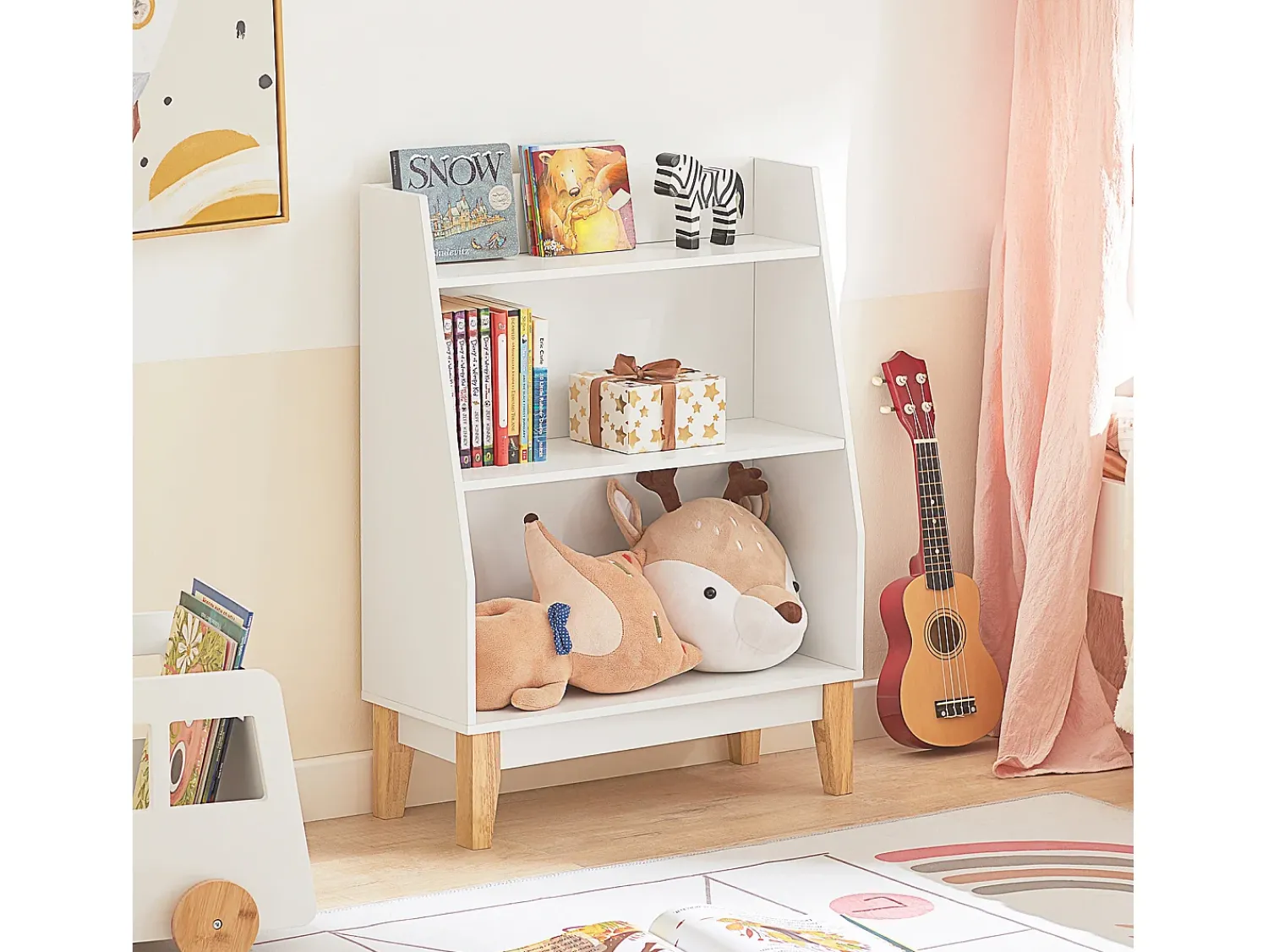 Sobuy armário de criança, armário de livros infantis, armário infantil KMB47-W^ Biblioteca