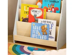 Biblioteca|Sobuy armário de criança, armário de livros infantis, armário infantil KMB106-HG Cinzento / Bege
