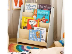 Biblioteca|Sobuy armário de criança, armário de livros infantis, armário infantil KMB106-HG Cinzento / Bege