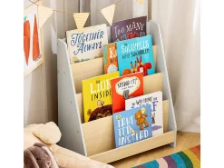 Biblioteca|Sobuy armário de criança, armário de livros infantis, armário infantil KMB106-HG Cinzento / Bege