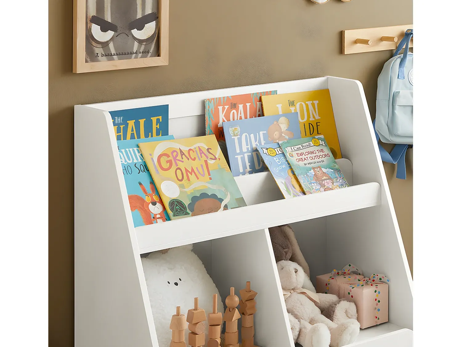 Biblioteca|Sobuy armário de criança, armário de livros infantis, armário infantil KMB83-W Branco