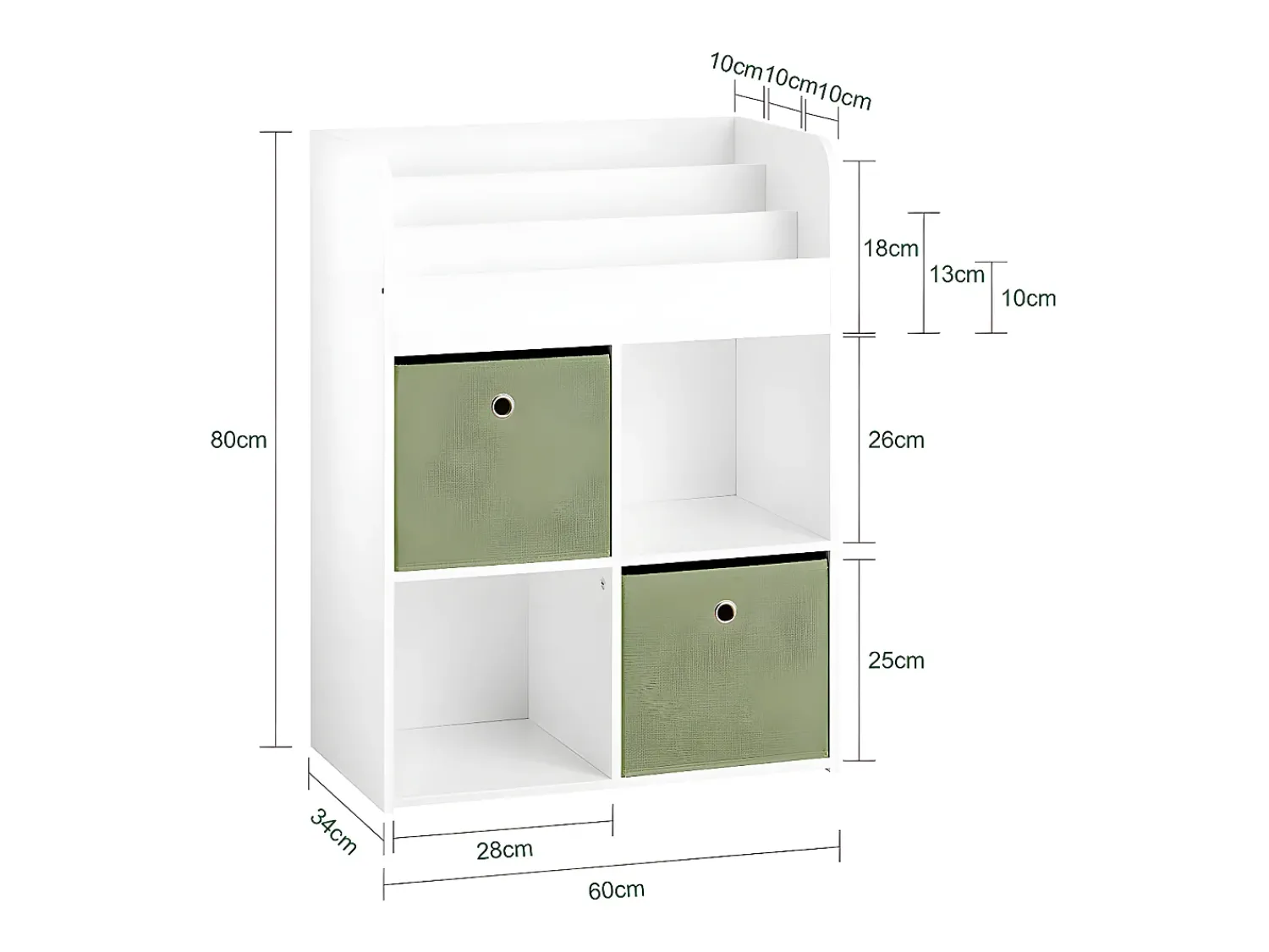 Biblioteca*Sobuy armário de criança, armário de livros infantis, armário infantil KMB79-W Branco