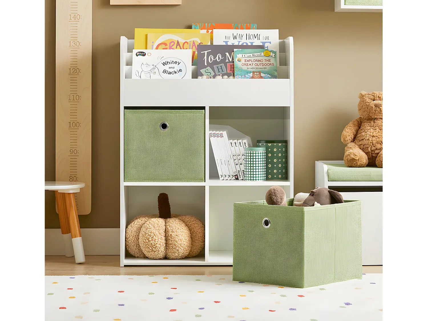 Biblioteca*Sobuy armário de criança, armário de livros infantis, armário infantil KMB79-W Branco