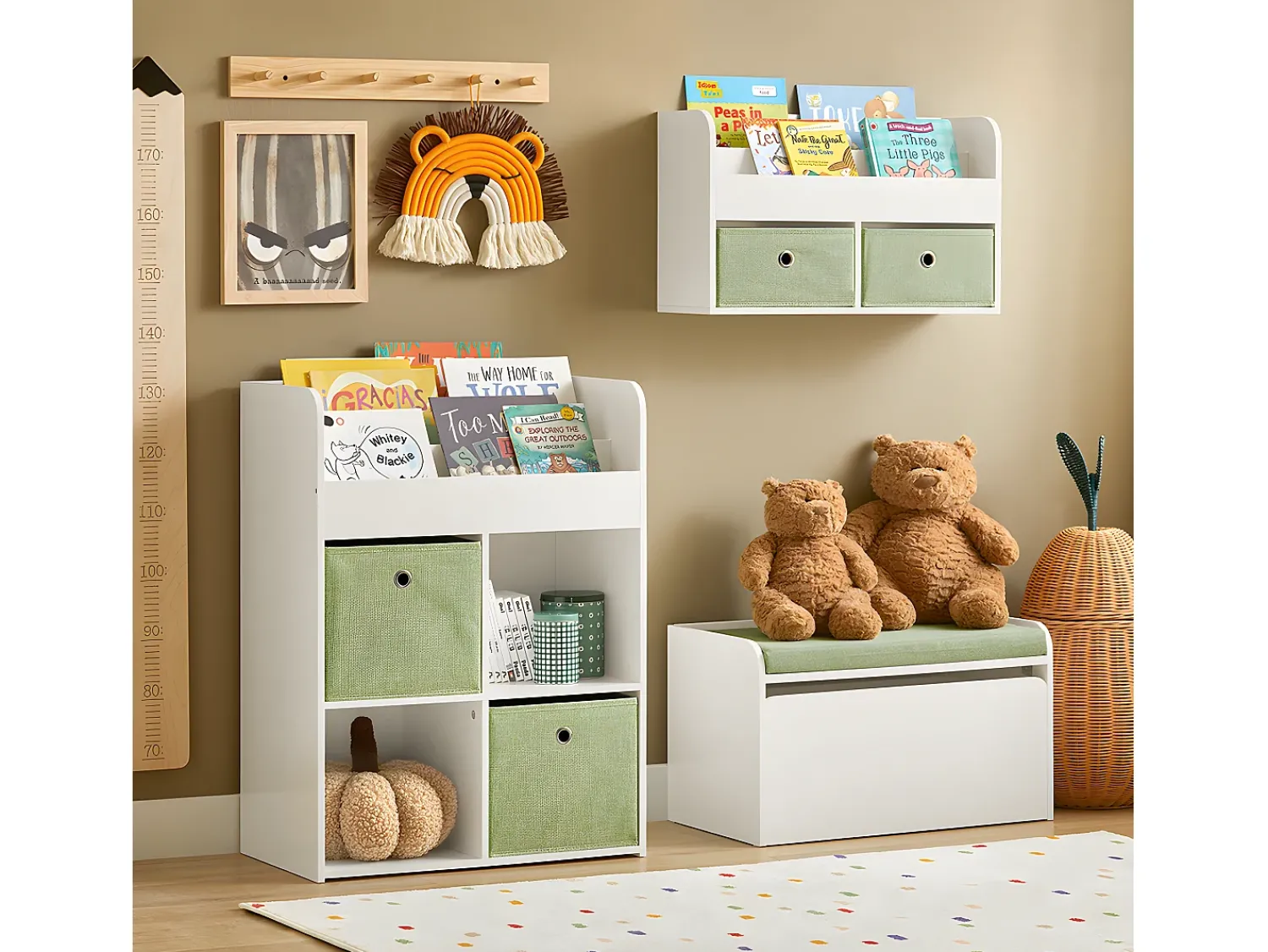 Biblioteca*Sobuy armário de criança, armário de livros infantis, armário infantil KMB79-W Branco