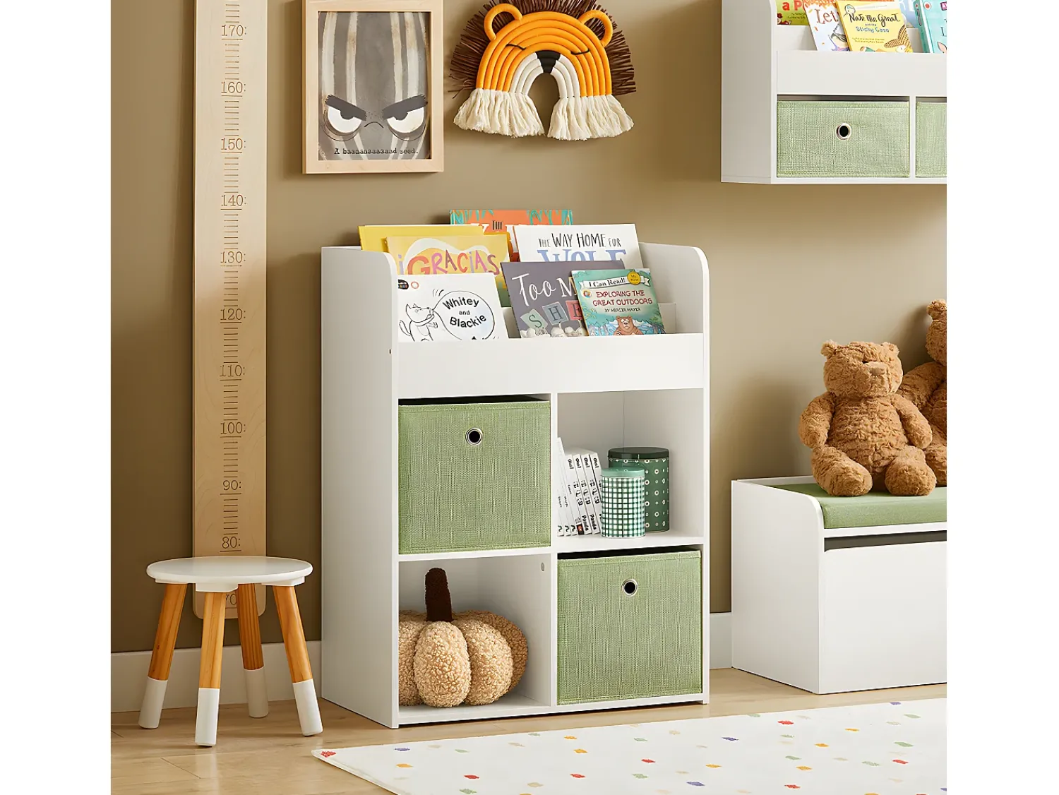 Biblioteca*Sobuy armário de criança, armário de livros infantis, armário infantil KMB79-W Branco