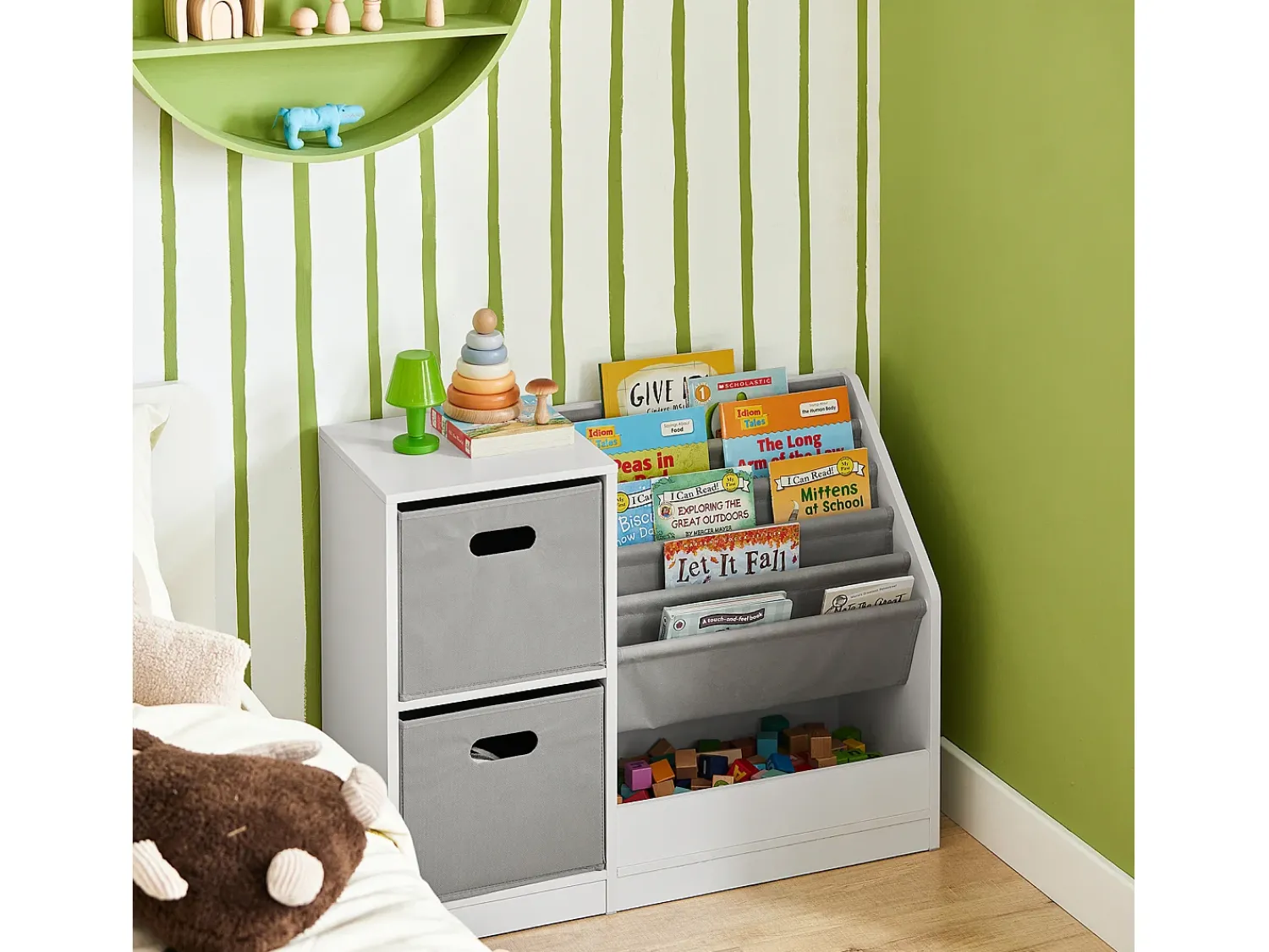 Biblioteca|Sobuy armário de criança, armário de livros infantis, armário infantil KMB76-W Branco