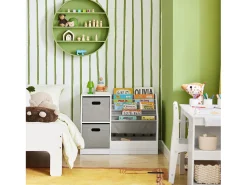 Biblioteca|Sobuy armário de criança, armário de livros infantis, armário infantil KMB76-W Branco