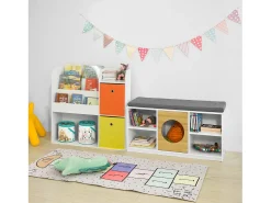 Sobuy armário de criança, armário de livros infantis, armário infantil KMB37-W^ Biblioteca