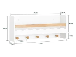 Outlet Sobuy armário de criança, armário de livros infantis, armário infantil KMB78-W Branco