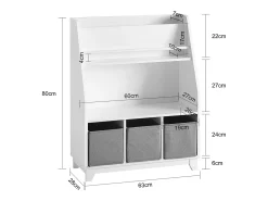 Best Sobuy armário de criança, armário de livros infantis, armário infantil KMB34-W Branco