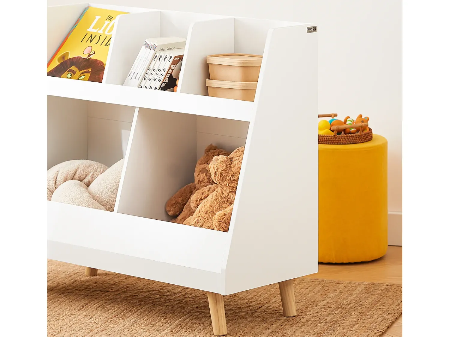 Prateleira|Sobuy armário de criança, armário de livros infantis, armário infantil KMB19-W Branco