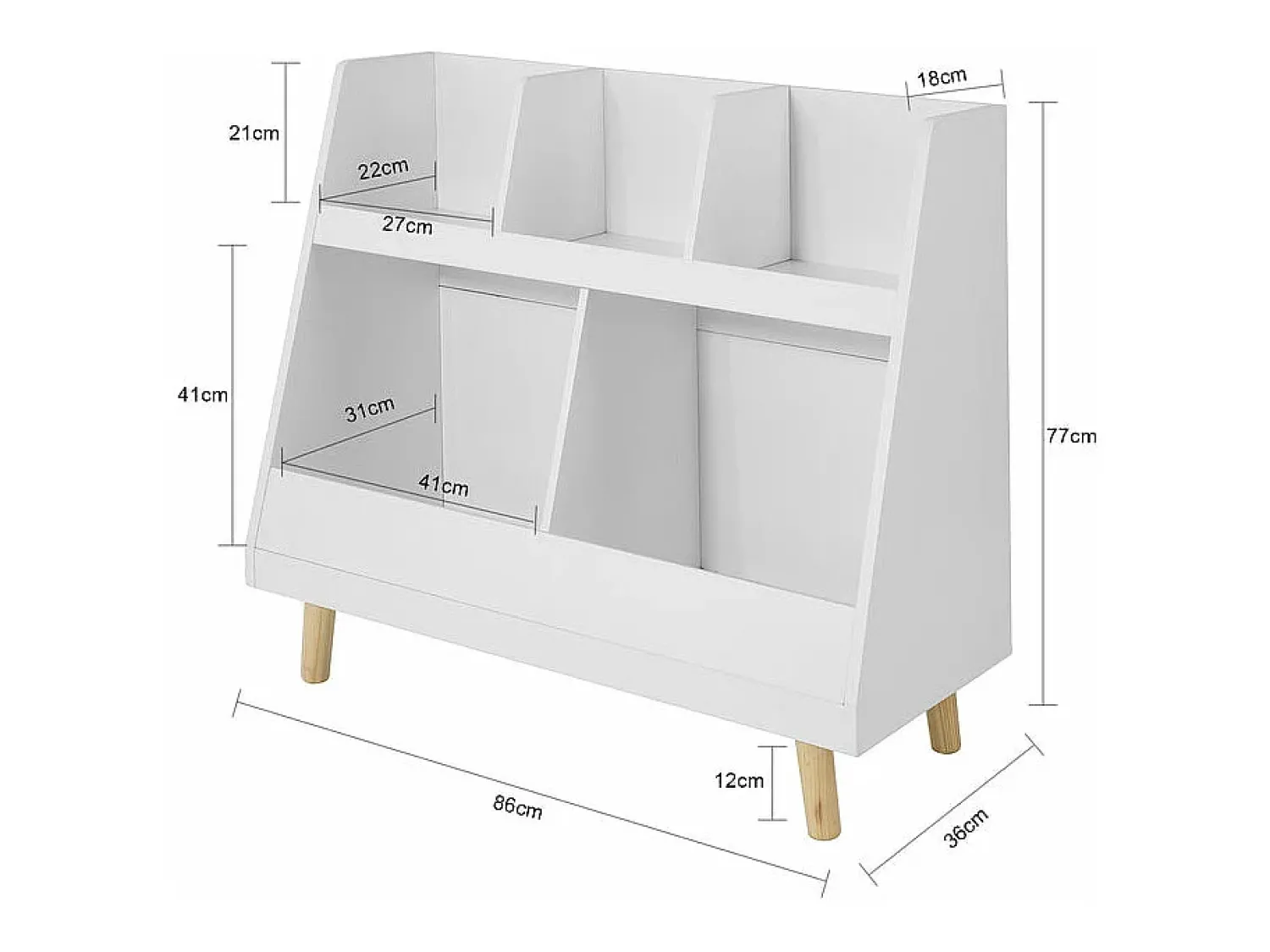 Prateleira|Sobuy armário de criança, armário de livros infantis, armário infantil KMB19-W Branco