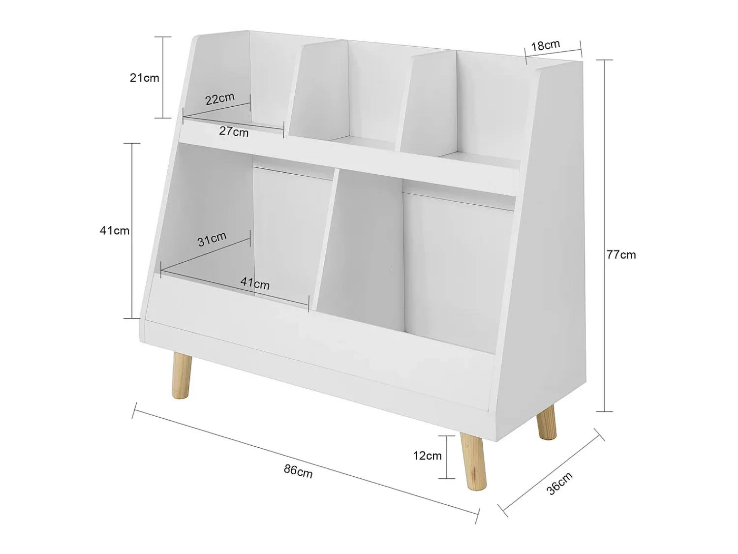 Prateleira|Sobuy armário de criança, armário de livros infantis, armário infantil KMB19-W Branco
