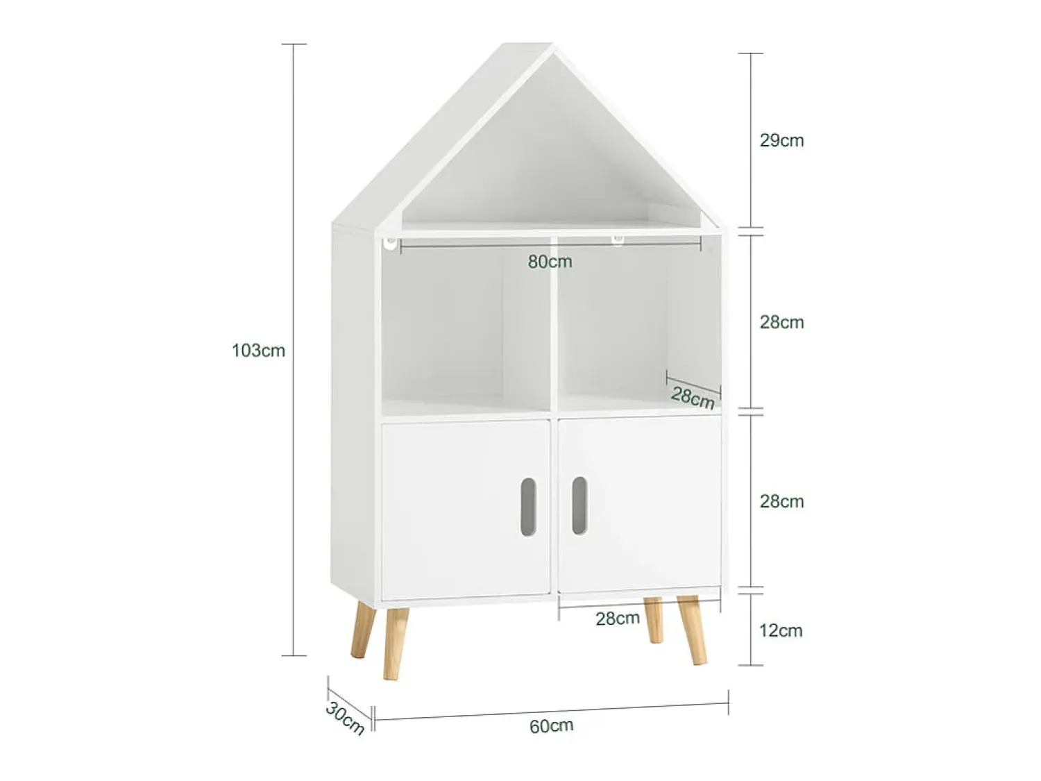 Clearance Sobuy armário de criança, armário de livros infantis, armário infantil KMB58-W Branco