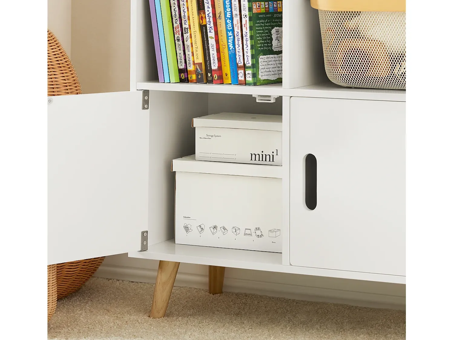 Clearance Sobuy armário de criança, armário de livros infantis, armário infantil KMB58-W Branco