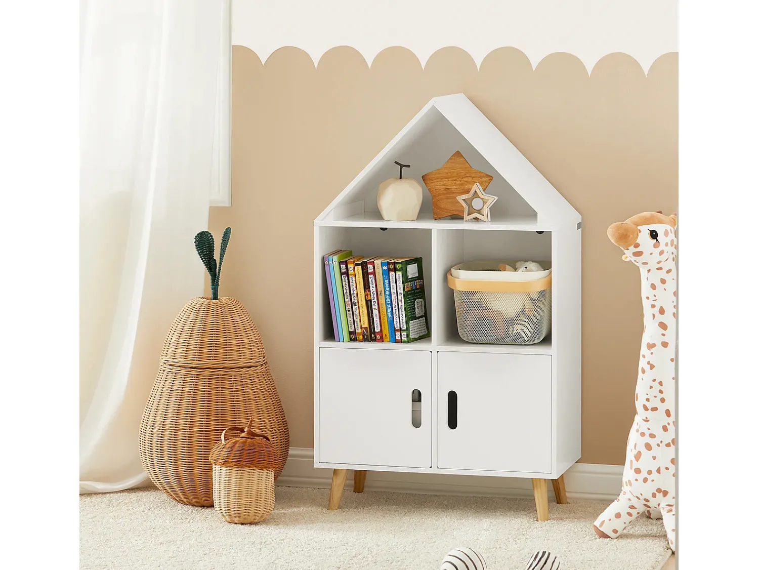 Clearance Sobuy armário de criança, armário de livros infantis, armário infantil KMB58-W Branco