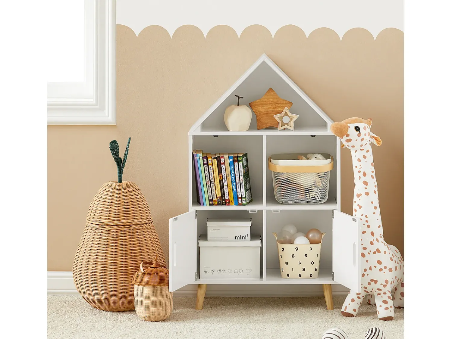 Clearance Sobuy armário de criança, armário de livros infantis, armário infantil KMB58-W Branco