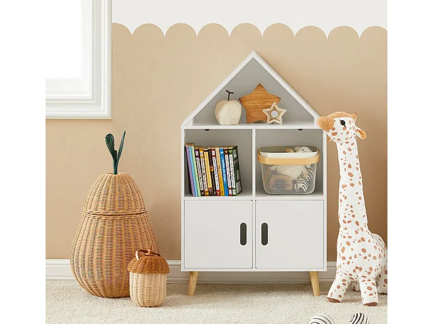 Clearance Sobuy armário de criança, armário de livros infantis, armário infantil KMB58-W Branco