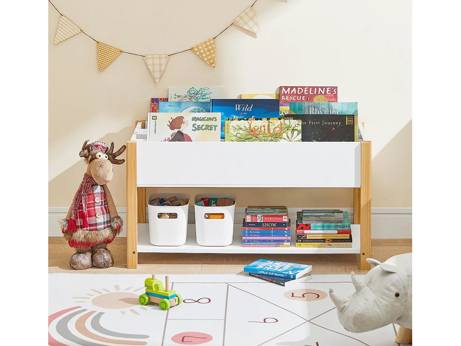 Prateleira*Sobuy armário de criança, armário de livros infantis, armário infantil KMB35-W Branco