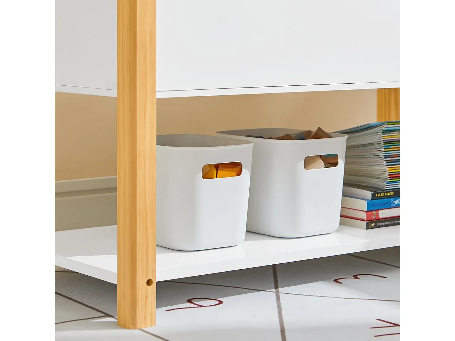 Prateleira*Sobuy armário de criança, armário de livros infantis, armário infantil KMB35-W Branco