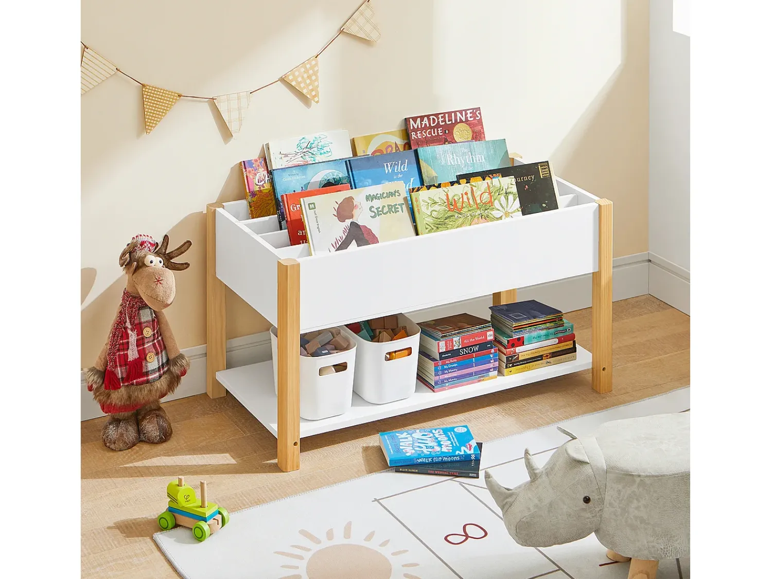 Prateleira*Sobuy armário de criança, armário de livros infantis, armário infantil KMB35-W Branco