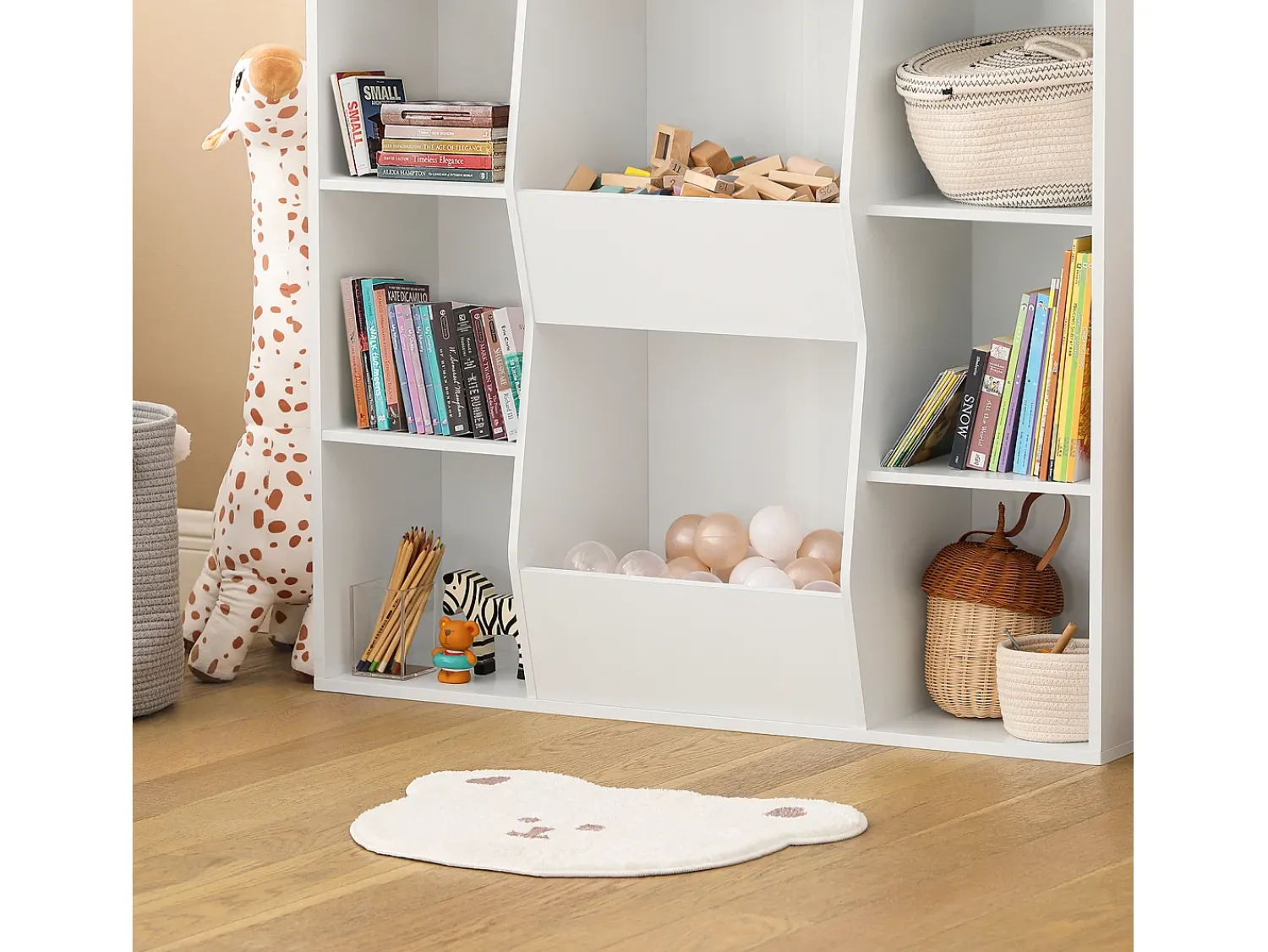 Biblioteca|Sobuy armário de criança, armário de livros infantis, armário infantil KMB55-W Branco