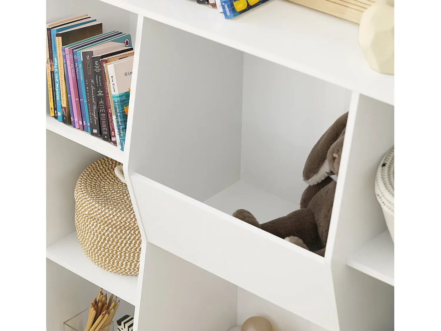 Biblioteca|Sobuy armário de criança, armário de livros infantis, armário infantil KMB55-W Branco