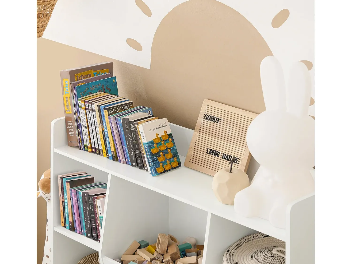 Biblioteca|Sobuy armário de criança, armário de livros infantis, armário infantil KMB55-W Branco