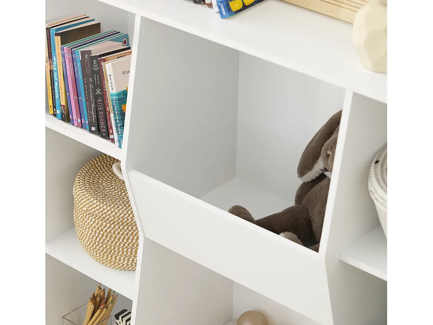 Biblioteca|Sobuy armário de criança, armário de livros infantis, armário infantil KMB55-W Branco