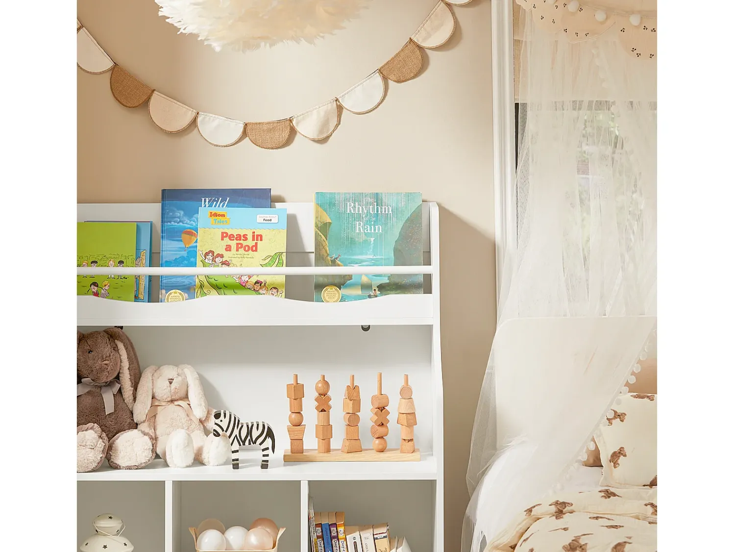 Biblioteca*Sobuy armário de criança, armário de livros infantis, armário infantil KMB57-W Branco