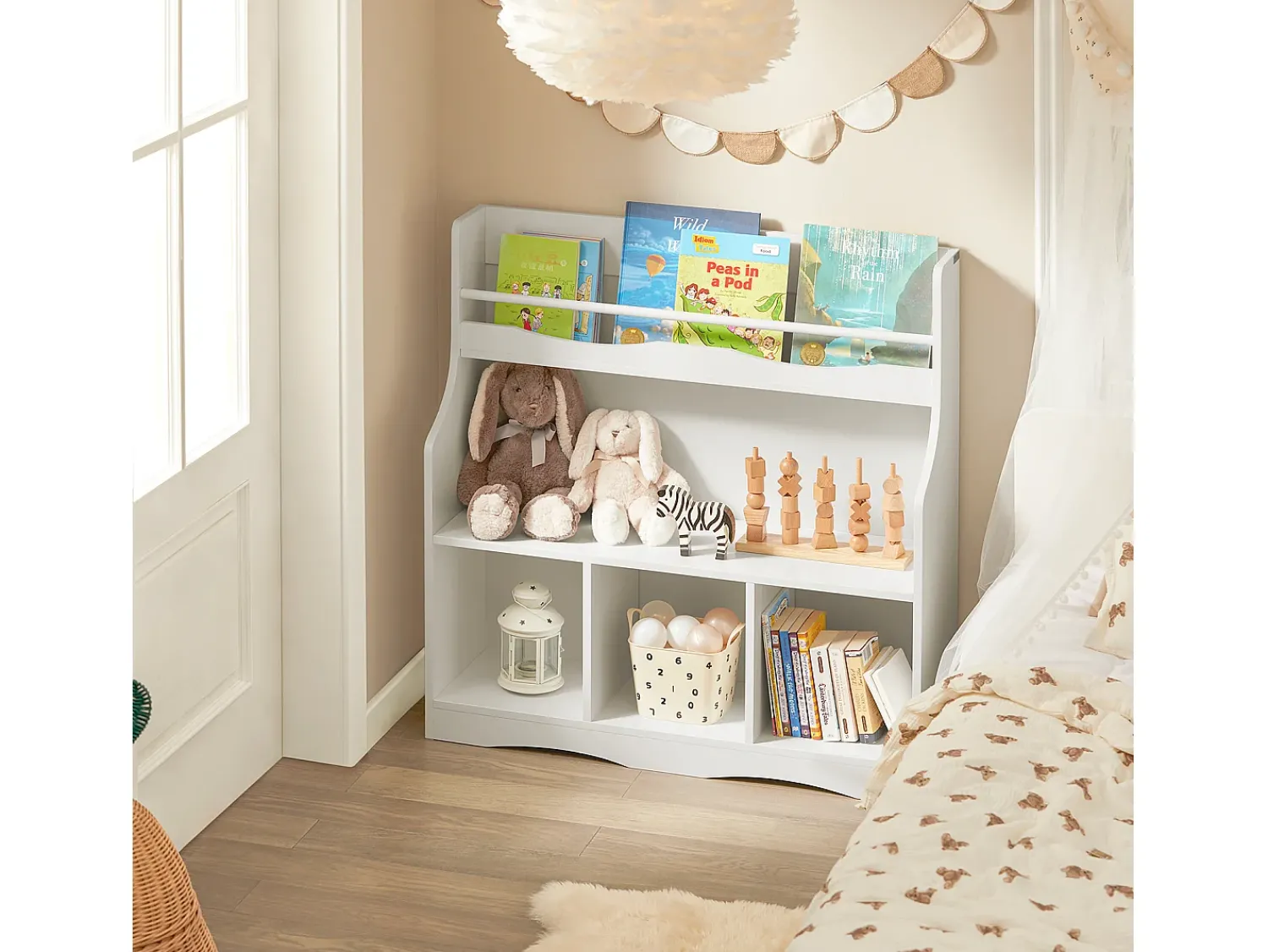 Biblioteca*Sobuy armário de criança, armário de livros infantis, armário infantil KMB57-W Branco